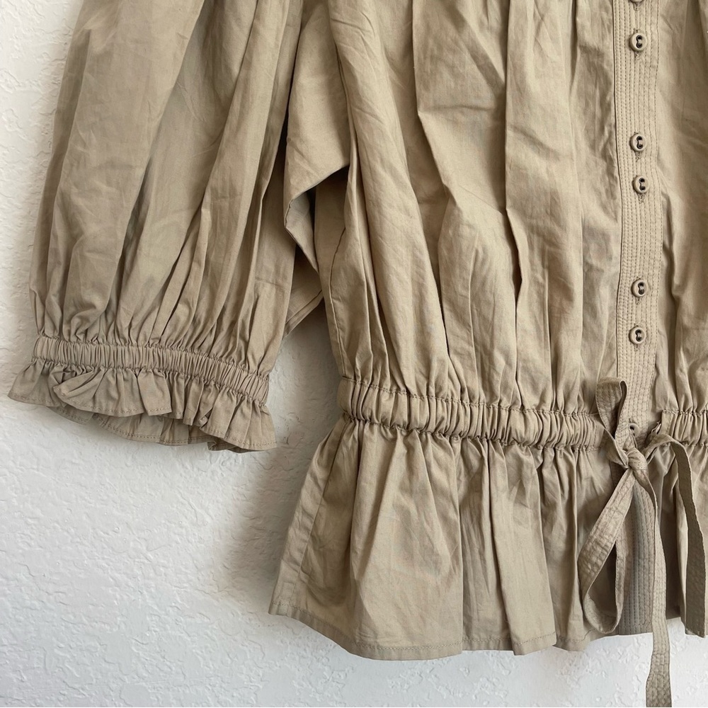 Ulla Johnson Minnie Blouse Dune Beige Puff Sleeve Top - Picture 4 of 6